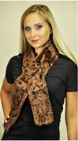 Karakul fur scarf - Brown colour
